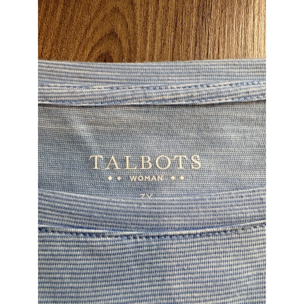 Talbots Women's 3X T-shirt‎ Casual Light Blue Open Shoulders Cotton Blend - Picture 2 of 4
